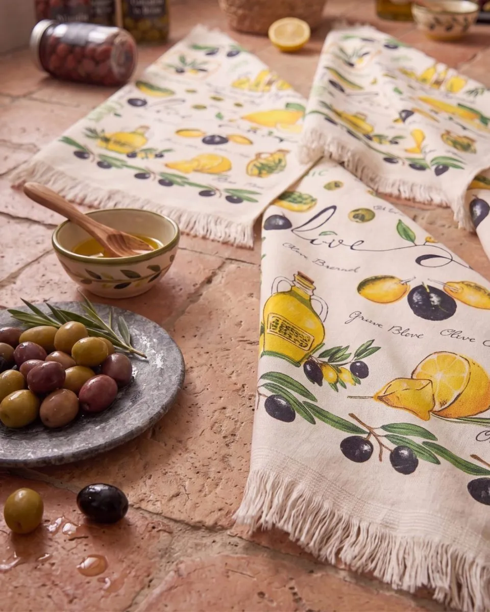 Olive 6'lı Pamuk Kadife Mutfak Havlusu Seti – 45×65 cm Krem küçük görsel 4